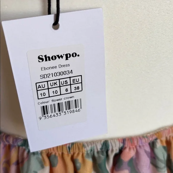 NWT Showpo Ebonee Sz 6 cut out Pastel Floral Mini Dress peach purple - Picture 10 of 10